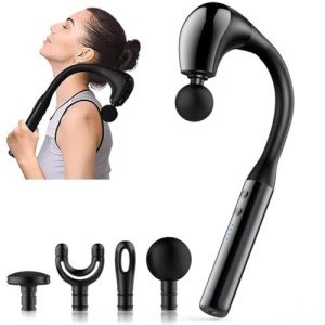 Fronnor Massage Gun Deep Tissue with Extended Handle Revolutionary U-Shaped Back Massager Body Massager for Neck,Shoulder,Leg