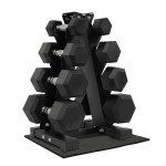 Fitvids Dumbbell Set with Rack, Rubber Coated Hex Dumbbell Weights in 100lbs, 5, 10, 15, 20lbs Pair