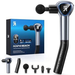 Renpho Massage Gun Deep Tissue, Back Massager for Pain Relief with Long Extension Handle, Percussion Handheld Mini Muscle Massagers Cordless for Athletes Neck, Reach