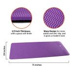 GYMENIST Thick Exercise Yoga Floor Mat Nbr 24 X 71 Inches Great for Camping Cardio Workouts Pilates Gymnastics (Purple)