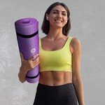 GYMENIST Thick Exercise Yoga Floor Mat Nbr 24 X 71 Inches Great for Camping Cardio Workouts Pilates Gymnastics (Purple)