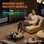 Under Desk Elliptical Machine, Ellipse Leg Exerciser for Seniors, Quiet & Portable Electric Seated Eclipse Exercise Training Machine with Remote, 12 Level Speeds & Mute Function, Manual & Auto Mode