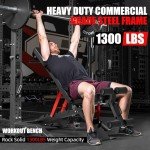Weight Benches - 1300lb Capacity Heavy Duty Adjustable Foldable Workout Bench Press for for Home Gym Exercises Incline Flat Decline Sit-Ups Full Body Workouts
