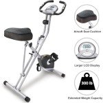 Exerpeutic Foldable Exercise Bike, 8 levels of Resistance Stationary Bicycle with Airsoft Seat, LCD Display to Track Distance, Calories, Time and Speed