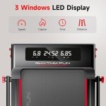 RHYTHM FUN Treadmill with Incline, Walking Pad Treadmill with Handle Bar, 300lbs Foldable Treadmill Incline with APP, Portable Folding Treadmills for Home/Office with Low Noise