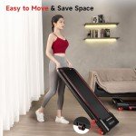 RHYTHM FUN Treadmill with Incline, Walking Pad Treadmill with Handle Bar, 300lbs Foldable Treadmill Incline with APP, Portable Folding Treadmills for Home/Office with Low Noise