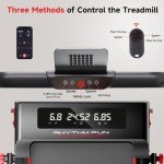 RHYTHM FUN Treadmill with Incline, Walking Pad Treadmill with Handle Bar, 300lbs Foldable Treadmill Incline with APP, Portable Folding Treadmills for Home/Office with Low Noise