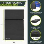 ProsourceFit Tri-Fold Folding Thick Exercise Mat 6’x4’ with Carrying Handles for Tumbling, Martial Arts, Gymnastics, Stretching, Core Workouts, Black