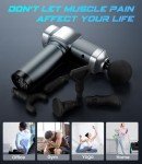 KUPAKY Massage Gun, Deep Tissue Massage Gun for Pain Relief, Handheld Electric Muscle Back Massager, Super Quiet Percussion Electric Massager with 30 Speed Levels 6 Massage Heads, Carry Case (Grey)