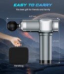 KUPAKY Massage Gun, Deep Tissue Massage Gun for Pain Relief, Handheld Electric Muscle Back Massager, Super Quiet Percussion Electric Massager with 30 Speed Levels 6 Massage Heads, Carry Case (Grey)