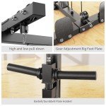 Power Rack Power Cages Multi-Function Squat Rack with Cable Crossover System Selectable More Training Attachment Weight Cage for Garage & Home Gym (Red, B Set L01 Power Cage+Weight Bench)