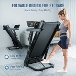 OMA Treadmill with Incline, Treadmills for Home with 300 lb Capacity, Portable Treadmill for Home Office, Compact Walking Running Treadmill with Wide Belt, LED Display, Pulse Sensors