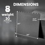 BalanceFrom Puzzle Exercise Mat with EVA Foam Interlocking Tiles for MMA, Exercise, Gymnastics and Home Gym Protective Flooring, 1/2" Thick, 144 Square Feet, Black