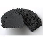 BalanceFrom Puzzle Exercise Mat with EVA Foam Interlocking Tiles for MMA, Exercise, Gymnastics and Home Gym Protective Flooring, 1/2" Thick, 144 Square Feet, Black