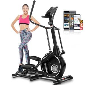 ANCHEER Elliptical Exercise Machine, 98% Pre-Installed Elliptical Training Machines, Elliptical Machine for Home Gym with APP, Pulse Rate Grips, LCD Monitor, 22 Resistance Levels Max 450Lbs