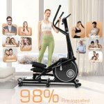 ANCHEER Elliptical Exercise Machine, 98% Pre-Installed Elliptical Training Machines, Elliptical Machine for Home Gym with APP, Pulse Rate Grips, LCD Monitor, 22 Resistance Levels Max 450Lbs
