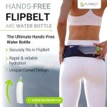 FlipBelt Arc Water Bottle Running Belt, Curved Hydration Running Bottle, 11 Fl. Oz, Green