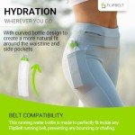 FlipBelt Arc Water Bottle Running Belt, Curved Hydration Running Bottle, 11 Fl. Oz, Green