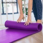 BalanceFrom All-Purpose 1-Inch Extra Thick High Density Anti-Tear Exercise Yoga Mat with Carrying Strap (Purple)