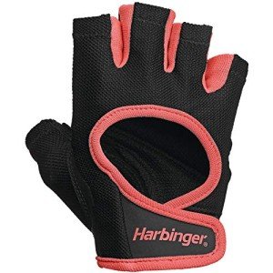 Harbinger Women's Power Gloves for Weightlifting, Training, Fitness, and Gym Workouts with StretchBack Comfort Large