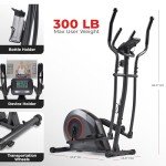 Sunny Health & Fitness Smart Elliptical Machine w/300LB Capacity & Pulse Sensor Built-in, 12" Stride Equipment for Home Cardio Exercise & Magnetic Cross-Training, Free SunnyFit App Bluetooth Connect