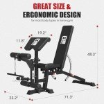 FAGUS H All in One Home Gym System Workout Station with Weight Bench, Multi-Function Smithe Machine Power Cage with Cable Crossover, Tripe-Sided Independent Load Posts Functional Trainer, Black