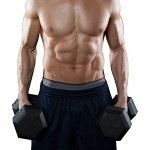 Hex Dumbbells Rubber Coated Cast Iron Hex Black Dumbbell Free Weights for Exercises 8 Pounds/Pair