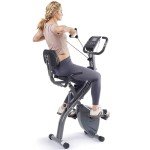 Exercise Bike Stationary Bikes for Home Recumbent Exercise Bike Folding with 10-Level Adjustable Resistance LCD Monitor Pulse Sensor Support Back Pad and Tablet Holder Arm Resistance Band 265LBS Weight Capacity for Home Workout