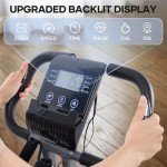 Exercise Bike Stationary Bikes for Home Recumbent Exercise Bike Folding with 10-Level Adjustable Resistance LCD Monitor Pulse Sensor Support Back Pad and Tablet Holder Arm Resistance Band 265LBS Weight Capacity for Home Workout