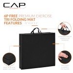 CAP Barbell All Purpose Folding Anti Tear Exercise Training Aerobic Fitness Gym & Gymnastics Balance Mat. 72"L x 24"W x 2"Thick. BLACK