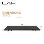 CAP Barbell All Purpose Folding Anti Tear Exercise Training Aerobic Fitness Gym & Gymnastics Balance Mat. 72"L x 24"W x 2"Thick. BLACK