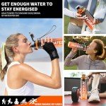Water Bottle, 32 oz Motivational Water Bottles with Time Marker-Tritan & BPA Free, Sports Water Bottle with Time to Drink & Strap, Wide Mouth, Leakproof -Gift for Christmas Gym Fitness & Outdoor