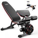 HARISON Adjustable Weight Bench with Leg Extension and Preacher Pad, Workout Bench Press for Home Gym Strength Training, Flat Incline Decline Sit Up Bench 1000LBS Capacity