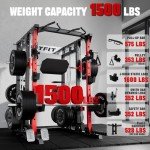 RitFit Buffalo Smith Machine, Power cage with LAT-Pull Down System & Cable Crossover System, All-in-One Squat Rack for Home Gym, Power Rack and Packages