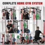 RitFit Buffalo Smith Machine, Power cage with LAT-Pull Down System & Cable Crossover System, All-in-One Squat Rack for Home Gym, Power Rack and Packages