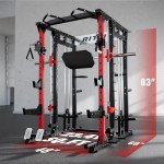 RitFit Buffalo Smith Machine, Power cage with LAT-Pull Down System & Cable Crossover System, All-in-One Squat Rack for Home Gym, Power Rack and Packages