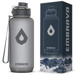 Embrava 40oz Water Bottle - Large with Travel Carry Ring - Wide Leak Proof Drink Spout - Heavy-Duty, BPA & BPS Free Tritan Plastic - Best for Sports, Hiking, Gym, Men & Women