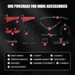 SimthΔ Machine Power Cage with Adjustable Preacher Curl Weight Bench, All-in-One Squat Rack with LAT-Pull Down & 1:1 Ratio Cable Crossover System, Multi-Function Power Rack for Home Gym, Red