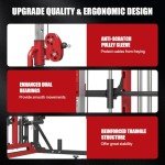 SimthΔ Machine Power Cage with Adjustable Preacher Curl Weight Bench, All-in-One Squat Rack with LAT-Pull Down & 1:1 Ratio Cable Crossover System, Multi-Function Power Rack for Home Gym, Red