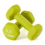 HolaHatha Neoprene Dumbbell Weights Set & Rack for Home Workout, 32 Lbs, Multicolor