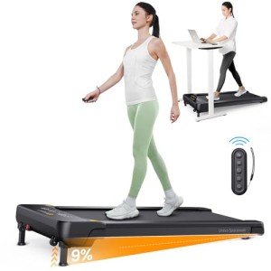 UREVO Walking Pad with Auto Incline, 9% Incline Under Desk Treadmill for Home/Office, 3-Slope Treadmill with Incline and Large LED Display