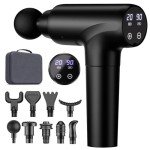 cotsoco Massage Gun, Muscle Massage Gun Deep Tissue Back Massager for Pain Relief, 20 Speeds Portable Electric Massage Device with Silent Brushless Motor, Suitable for Gym Office Home Travel(Black)
