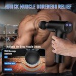 cotsoco Massage Gun, Muscle Massage Gun Deep Tissue Back Massager for Pain Relief, 20 Speeds Portable Electric Massage Device with Silent Brushless Motor, Suitable for Gym Office Home Travel(Black)