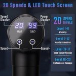 cotsoco Massage Gun, Muscle Massage Gun Deep Tissue Back Massager for Pain Relief, 20 Speeds Portable Electric Massage Device with Silent Brushless Motor, Suitable for Gym Office Home Travel(Black)