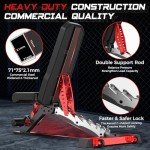 Pooboo Weight Bench, Adjustable Workout Bench for Home, 1500LBS Weight Capacity Heavy Duty Strength Training Bench, Flat/Incline/Decline Positions for Full Body Workout