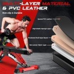 Pooboo Weight Bench, Adjustable Workout Bench for Home, 1500LBS Weight Capacity Heavy Duty Strength Training Bench, Flat/Incline/Decline Positions for Full Body Workout