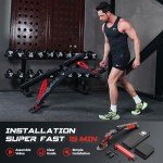 Pooboo Weight Bench, Adjustable Workout Bench for Home, 1500LBS Weight Capacity Heavy Duty Strength Training Bench, Flat/Incline/Decline Positions for Full Body Workout