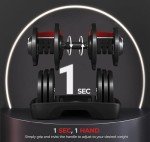 Yaheetech Adjustable Dumbbell Set 25/40/52.5/90LBS Adjustable Dumbbells Fast Adjust Dumbbell Weight Set with Anti-Slip Handle and Tray for Men/Women Home Gym Strength Training Equipment Single/Pair