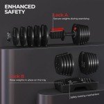 Yaheetech Adjustable Dumbbell Set 25/40/52.5/90LBS Adjustable Dumbbells Fast Adjust Dumbbell Weight Set with Anti-Slip Handle and Tray for Men/Women Home Gym Strength Training Equipment Single/Pair