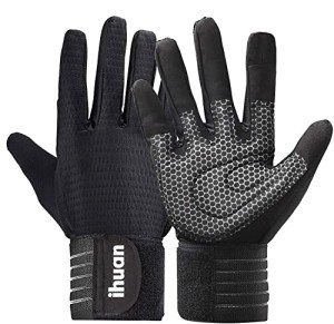 ihuan Workout Gloves for Men Full-Finger: Weight Lifting for Men, Gym Full Hand Gloves for Weightlifting, Deadlift